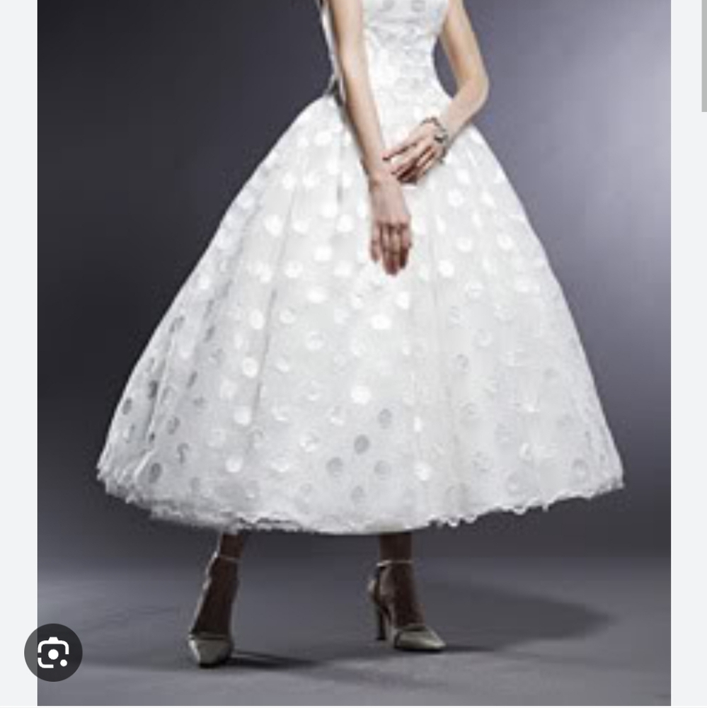 Michelle Roth polka dot wedding dress